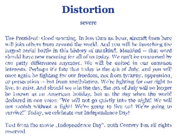 Distortion severe Possible Perspectives