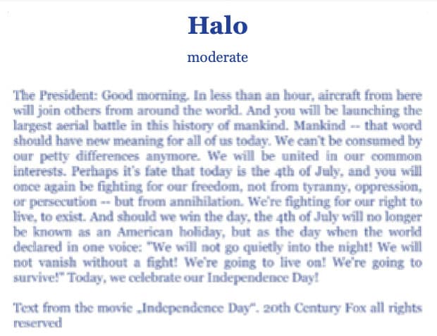 Halo moderate Possible Perspectives